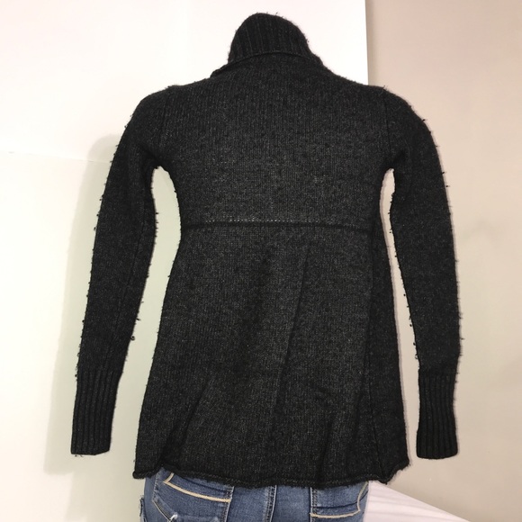 KOKOMO GreyBlack Cashmere Angora Wrap KnitCardigan - Picture 7 of 13
